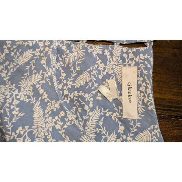 CHRISTOPHER & BANKS WOMEN'S XXL 2XL BLUE WHITE FLORAL PRINT DRESS SLEEVELESS - Picture 6 of 10